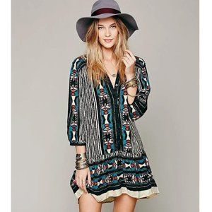 Free People Bow and Arrow Henley Dress SZ M Boho Chic Dress